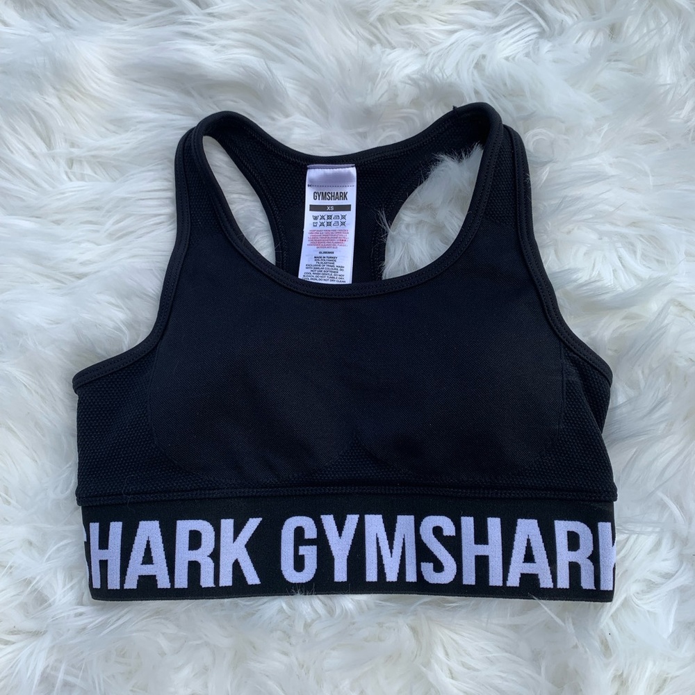 GYMSHARK black fit seamless sports bra